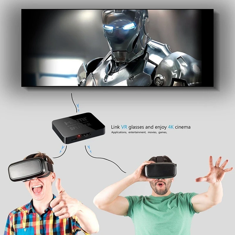 HDMI 1 in 2 out 1080p 4K 1x2 HDCP Stripper 3D Splitter Power Signal Amplifier #8 HDMI 1 in 2 out 1080p 4K 1x2 HDCP Stripper 3D Splitter Power Signal Amplifier #8