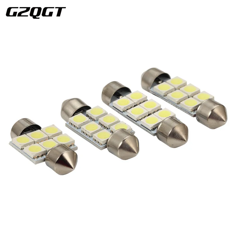 10 шт. 31 36 39 41 мм festoon led C5W C10W светодиодный автомобильный светильник SV8.5 6smd 5050