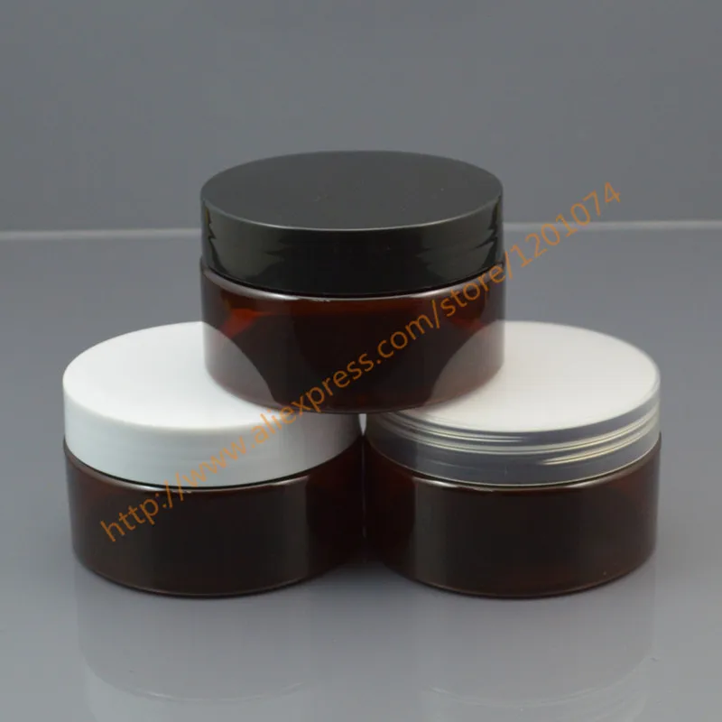 100ml brown Jar with black/white/clear PP cap.Empty Container for