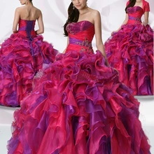 Красивые цветные пышные платья Пышное с оборками г. Модные пышные платья с бисером и кристаллами vestidos de quinceaneras QD020