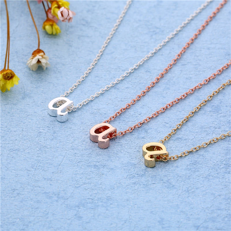 

Letter Necklace Cursive A-z Initial Necklace Personality Lowercase 26 Letter Jewelry Children Mom Girlfriends Pendant Gift