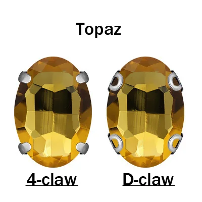 Мульти размер D коготь четыре когти кристаллы Стекло Стразы для шитья Srass не исправление стразы дизайн одежды Стразы для одежды - Цвет: topaz