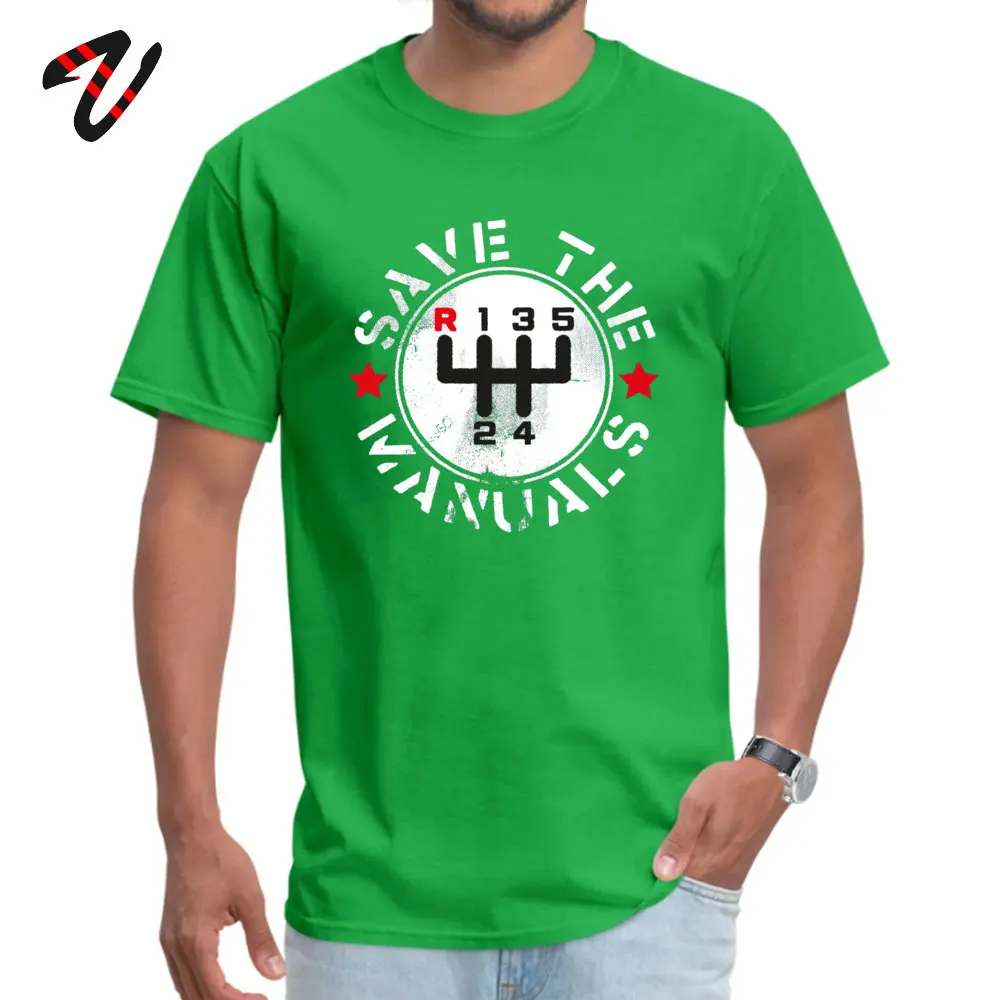 Men's Funny Save The Manual Transmission Cotton Crew Neck T-Shirt with Koi Pickle Design - Free Shipping