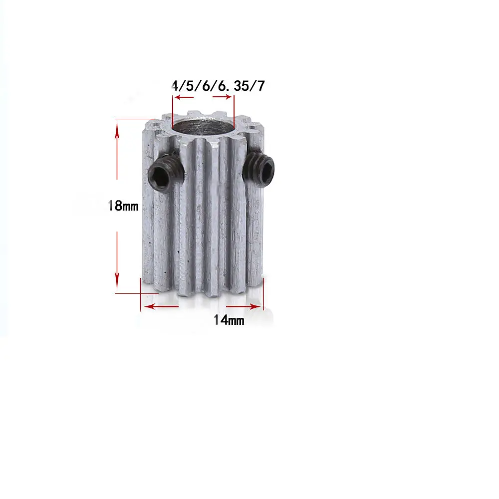 PBLOOT 2 шт модуль 1 12 зубьев 4/5/6/6,35/7 мм Диаметр отверстия мотор Металл Сталь шестерни Колеса
