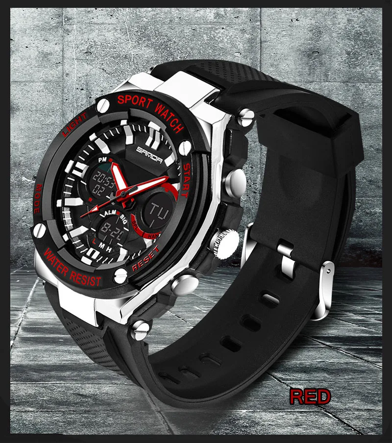 SANDA, модные спортивные мужские часы, Топ бренд, роскошные мужские военные наручные часы, спортивные светодиодные кварцевые часы для мужчин, Relogio Masculino