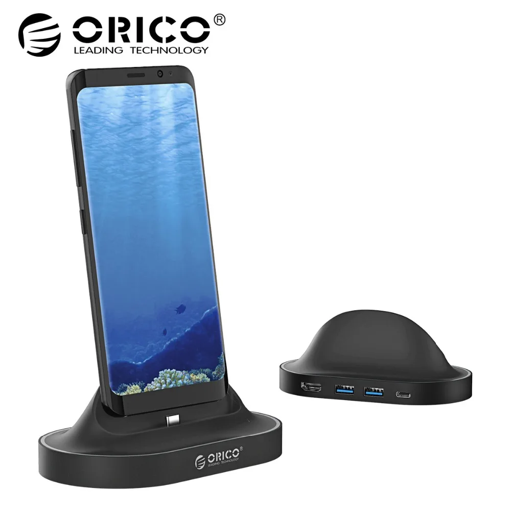 

ORICO Type-C Docking Station with Phone Stand USB C To HDMI USB3.0 60W PD Charging USB3.0 HUB For HUAWEI Mate10,Samsung S8