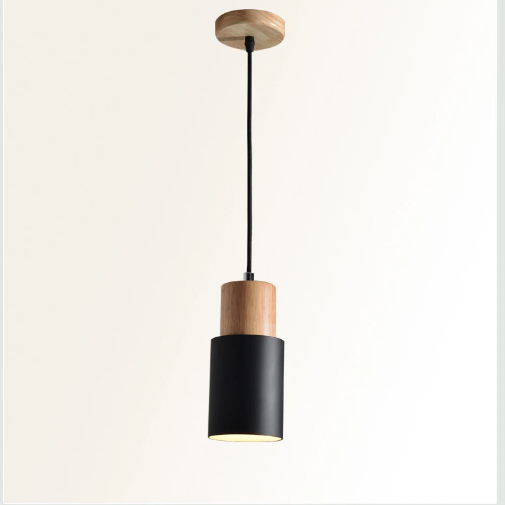 Designer-Nordic-simple-Wood-Pendant-Lights-led-hang-lamp-Colorful-Aluminum-fixture-Kitchen-Island-bar-hotel-home-decor-E2713