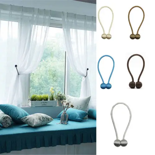 

Magnetic Pearl Ball Curtain Tiebacks Tie Backs Holdbacks Buckle Clips Accessory Hot Durable Solid Color Alloy Curtain Chain