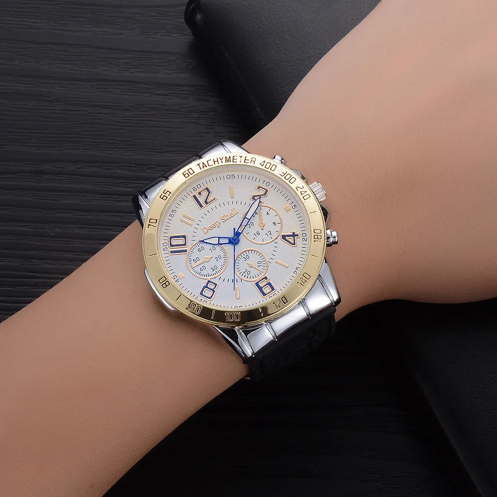 Men Business Watch Plastic Strap Sports Fashion Watch Simulated Quartz