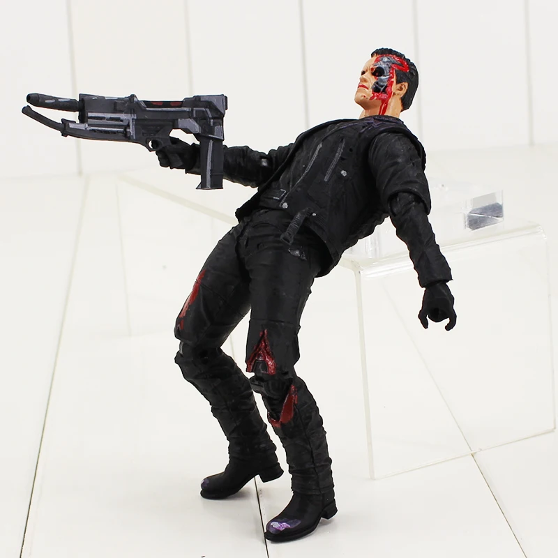 

18cm War damage Edition Hold gun style Anime The NECA Terminator Schwarzenegger PVC Action Figure Collectible Model Toy