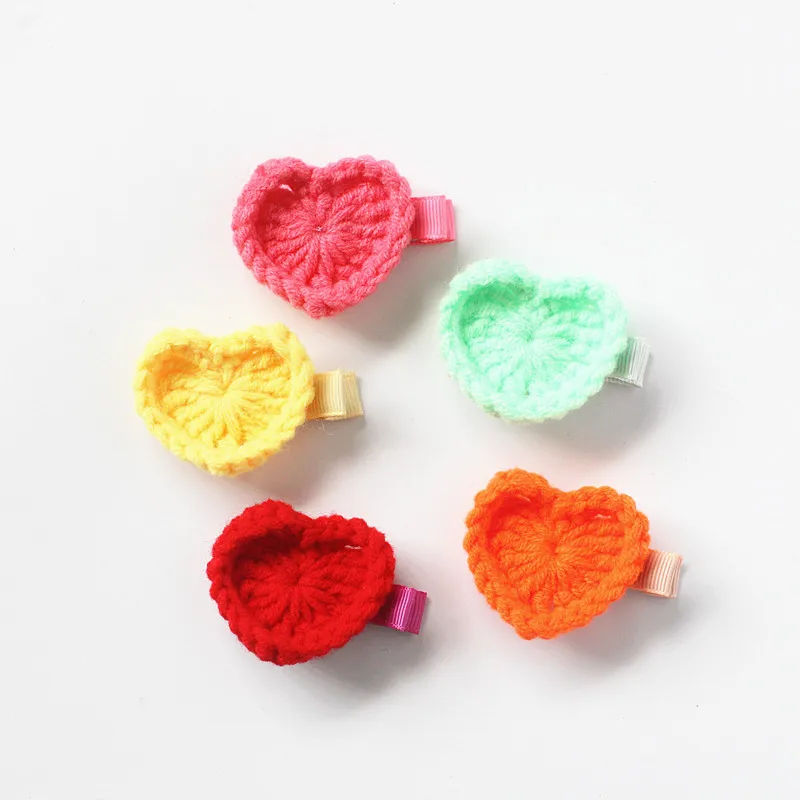 

20pcs/lot Modish Girls Knitting Wool Love Heart Hair Bestseller Felt Kids Hair Clips Bowknot Shining Barrettes Girls Hairpins