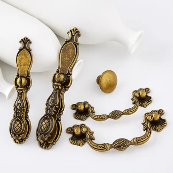 

Vintage 2PCS European Retro Kitchen Cabinet Door Handles Cupboard Wardrobe Drawer TV Cabinet Pulls Furniture Handles and Knobs
