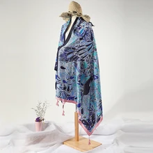 Женский Boho шаль Печатный пляжный шарф этнический путешествия Приморский обертывание BN99