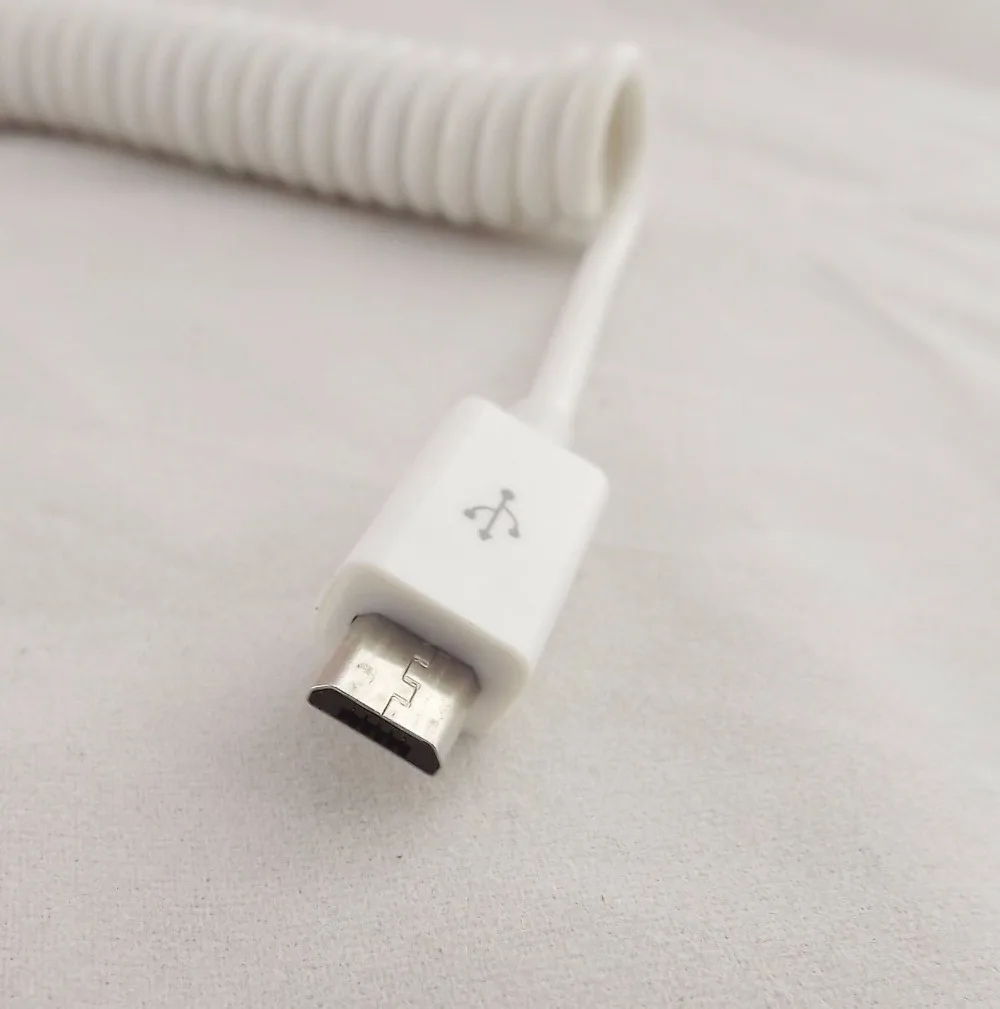 10 шт. Micro USB B 5 Pin к спиральный Адаптерный кабель Белый 3 фута|usb micro spiral|micro usb spiralusb