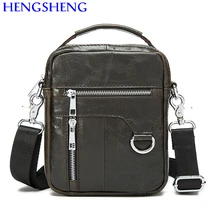 Hengsheng hot selling genuine leather men bag with top quality cow leather men shoulder bags and leather gentlemen messenger bag