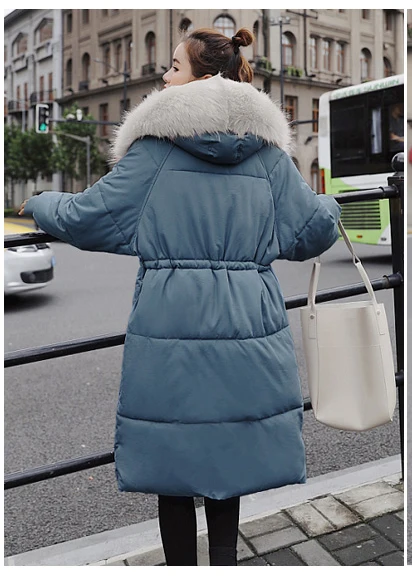 Parkas Couleur Vers Down Solide Fourrure D'hiver Mode Dames Slim Vente Long Blue De 2018 Chaude black B732 Coton Femmes whit red Bas Le Couture Lâche Grand Manteau gray PUEqP