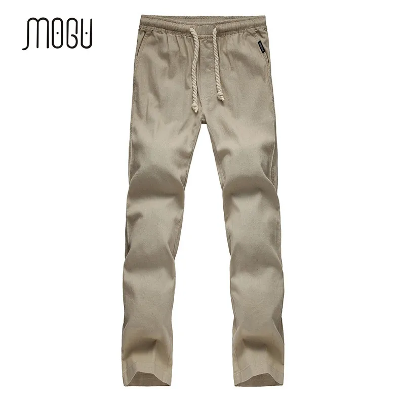 

MOGU 2017 New Arrival Plus Size M-5XL Trousers For Men High Quality Cotton Linen Casual Pants loose linen pants Men