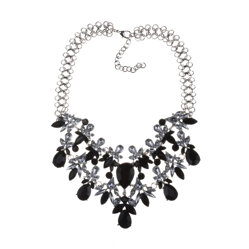 Женское модное многослойное массивное ожерелье с цветным цветком в стиле бохо, массивное ожерелье с драгоценными камнями, роскошное Брендовое ювелирное изделие