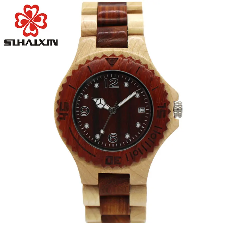 

SIHAIXIN Luxury Brand Wooden Watches for Women Newest Quartz Maple Walnut Wood WristWatch Girls relogio feminino bracelet Watch