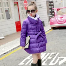 Children In The Long Section of 2017 Cotton Padded Girls Girls Winter Korean Version of The New Child Feather Padded Coat