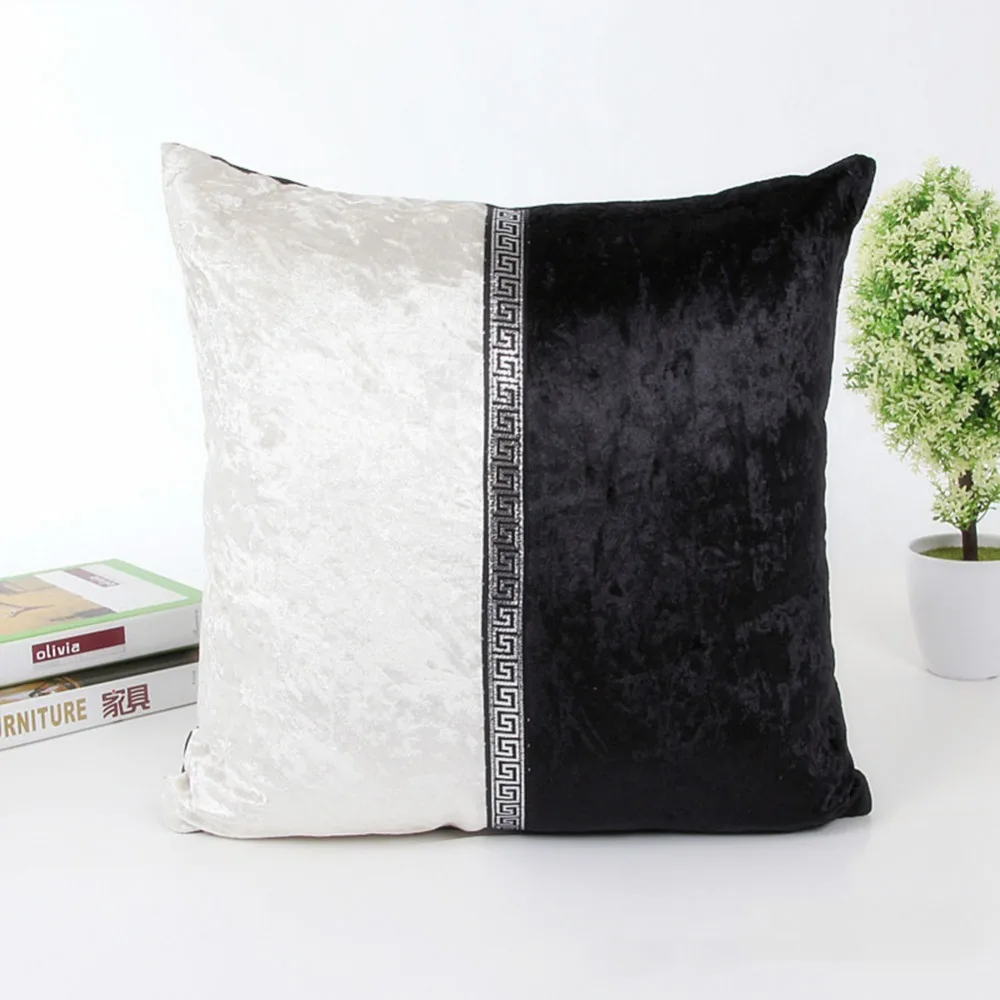Meijuner Chair Cover Fashion Simple Stitching Pillowcase Plush Colorful Throw pillow For Sofa Weeding Party Decoration Pillow