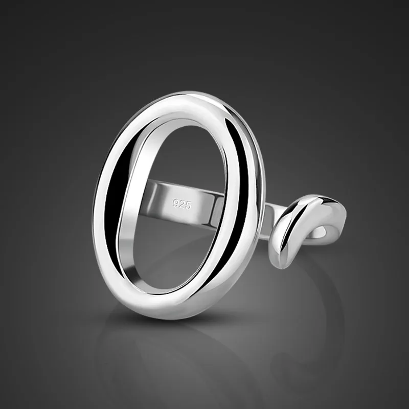 

Hot fashion sterling silver jewelry. Women's silver ring size adjustable. Simple solid 925 silver brand ring. Christmas gift
