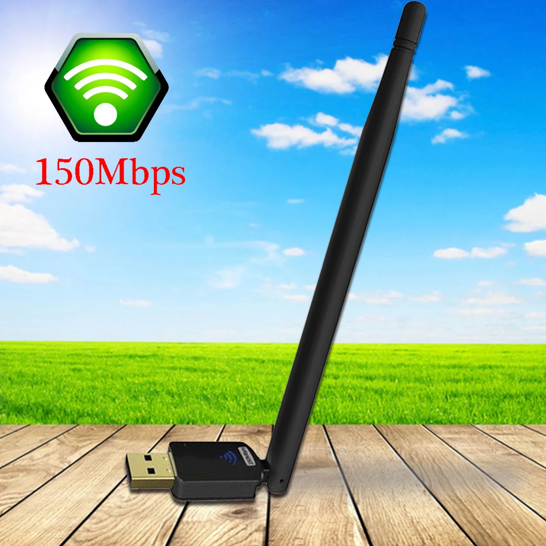 Wireless WiFi Network Adapter With 6dBi Antenna 150M USB Network Card