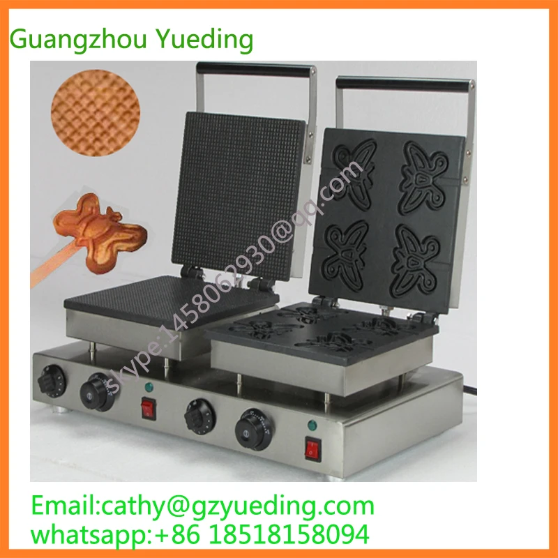 

Top sales rectangle cone maker and butterfly waffle baker model