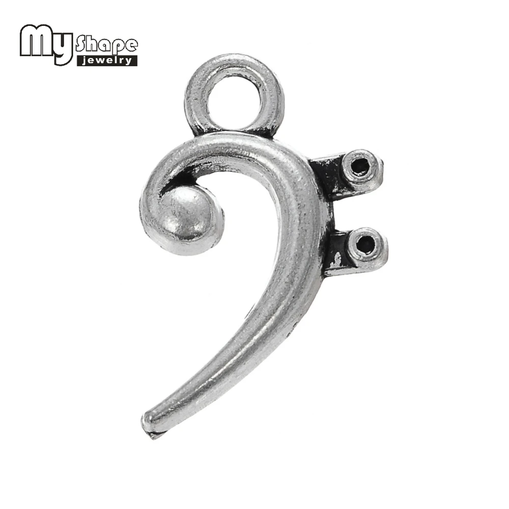 My shape 30 шт. сплав басов F Clef Шарм в античном стиле Посеребренная музыкальная