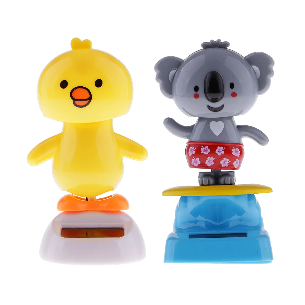 Solar Power Solar Powered Toy Bobble Head Doll Action Figure Ornament Chick + Koala