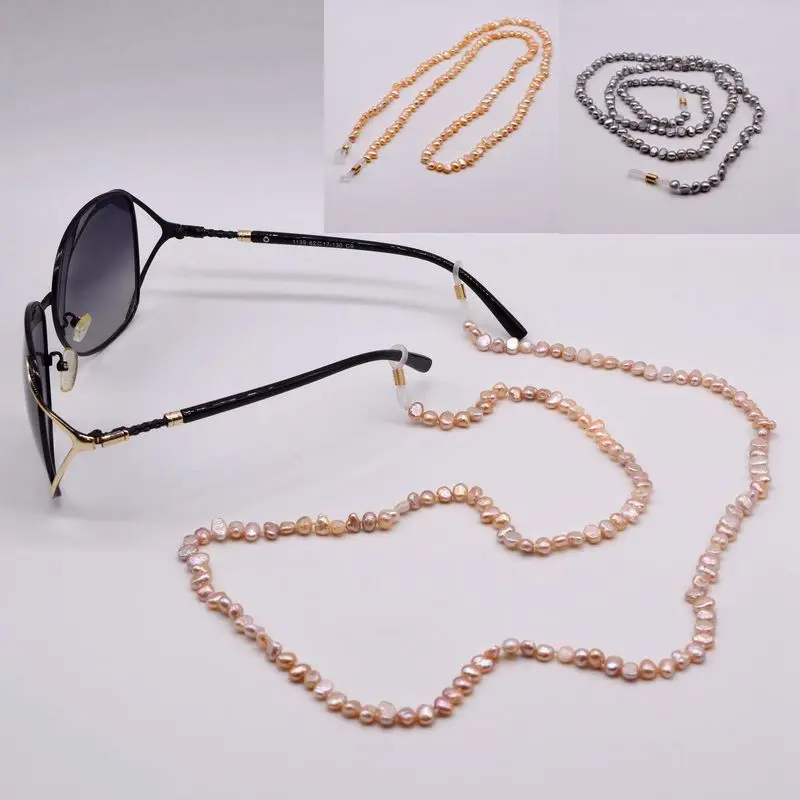 Baroque pearl eyewear chain in multiple coloes. natural shape baroque