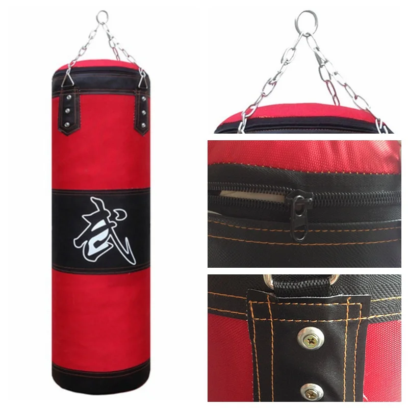 Боксерский мешок с песком с герметичная застежка Висячие плотные прочные аксессуары для упражнений для бокса Tae kwon Do karate 60/80/100/120 см