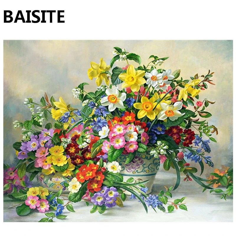 

BAISITE DIY Acrylic Painting By Numbers Hand Painted Canvas Modern Wall Picture For Living Room Home Decor Wall Art