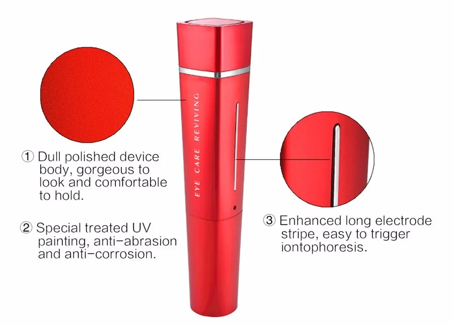 Alívio da Fadiga Bolsa do Enrugamento do Olho Ultrasonic Galvânica Ionic Aquecimento Preto Círculos Inchaço Tratamento 3d Rolo Massageador Máquina 22 Beleza e saúde