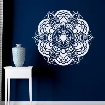 

Mandala Wall Decal Yoga Studio Vinyl Sticker Lotus Flower Ornament Moroccan Pattern Namaste Meditation Boho Bohemian Bedroom A82