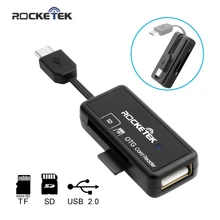 Rocketek Micro usb 2,0 otg считыватель карт памяти телефона адаптер кардридер для TF micro SD microsd Ридеры