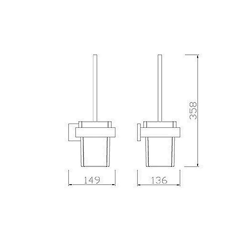 Toilet Brush Set Toilet Brush Holder Modern Stainless Steel Wall Mounted Toilet Brush Holder Shelf Toilet Brush Organizer Frosted Glass Brushed Nickel