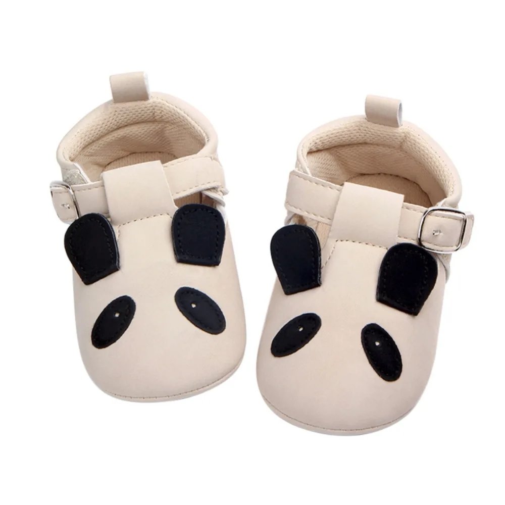 Мокасины; обувь для маленьких мальчиков и девочек; мягкая детская подошва для новорожденных с изображением панды и мышки; Первые ходунки