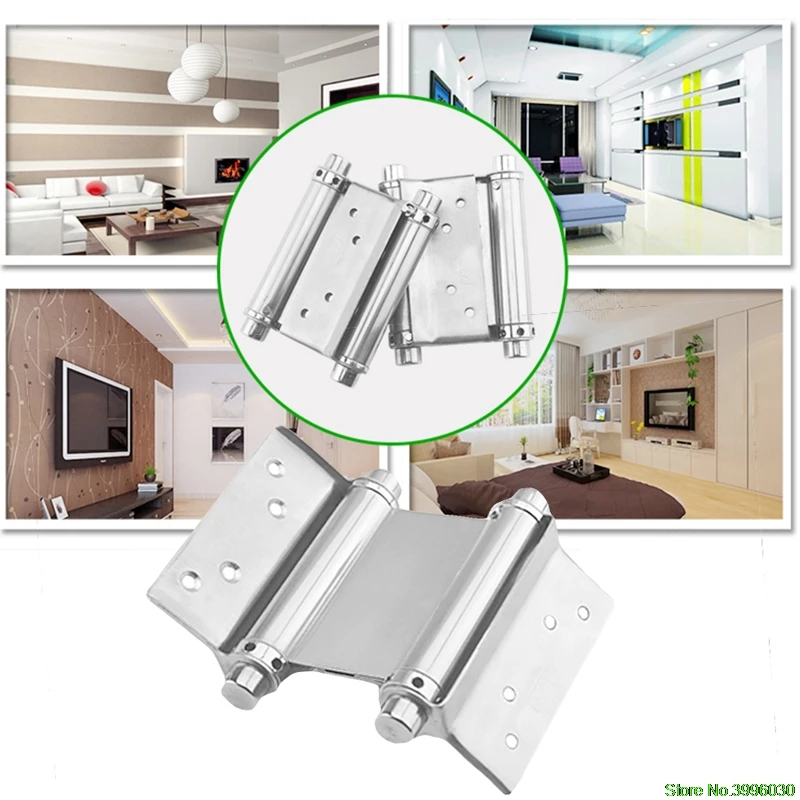 

2Pcs 3" Inch Stainless Steel Double Action Spring Hinge Saloon Cafe Door Swing
