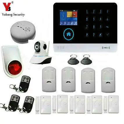Yobangsecurity Беспроводной Wi-Fi GSM Офис Бизнес безопасности Защита от взлома Системы мерцающий мигает сирена Wi-Fi IP Камера