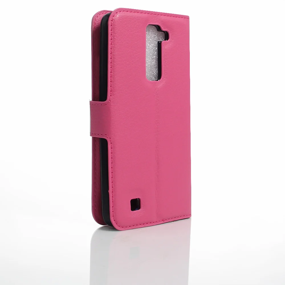 Чехол-кошелек для LG K7 X210 X210DS MS330, чехол для LG Tribute 5 LS675/K7 K 7 Dual SIM, Роскошный кожаный флип-чехол K7, чехол для телефона - Цвет: Rose red
