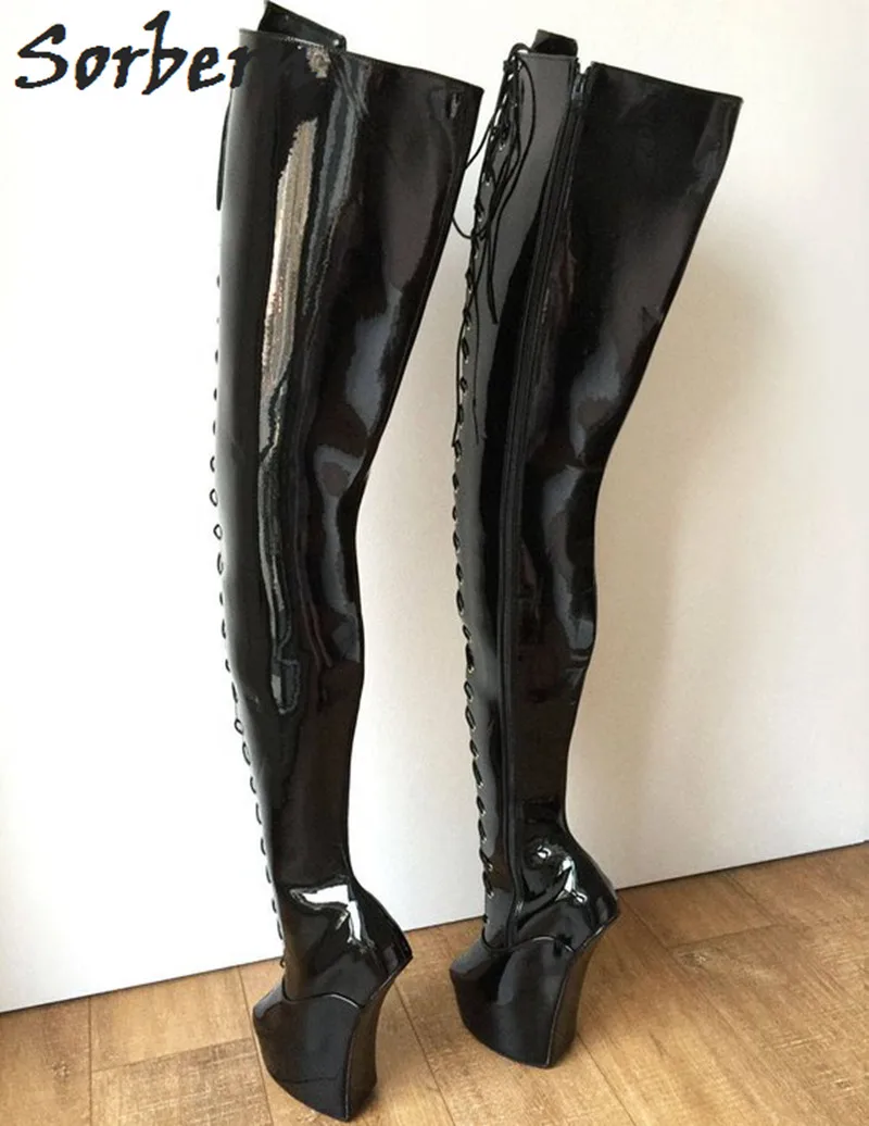 Único Tacón Plataforma Extrema Negro Color Cm De Tiempo Sorbern Eje Fetiche Alto Casco Cuña Caballo Duro Sin 85 custom PEdqTTznxw