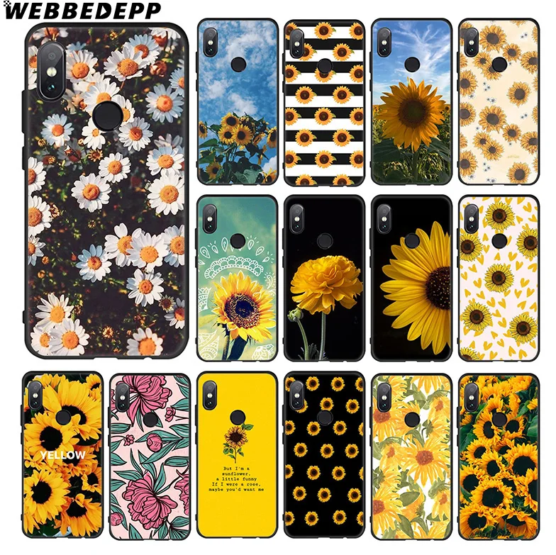 

WEBBEDEPP Yellow Flower Sun Soft Case for Xiaomi 9 8 SE 6 A1 A2 Lite MIA1 MIA2 Lite MI8 MI6 MAX 3 POCOPHONE F1