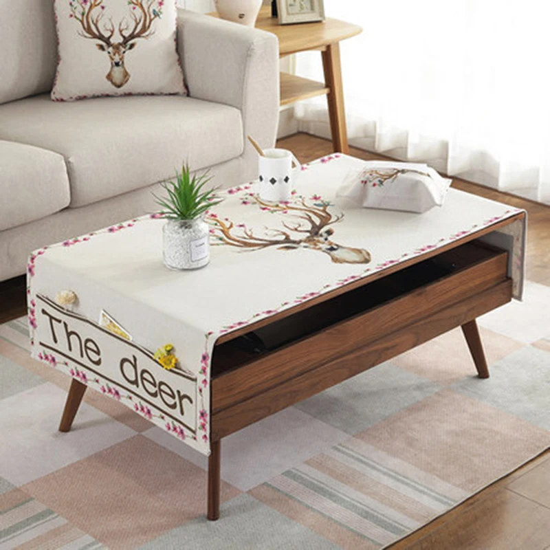 

Simanfei Table cloth Colored Flower pattern waterproof dustproof Thicken rectangular and round tablecloth Home textile