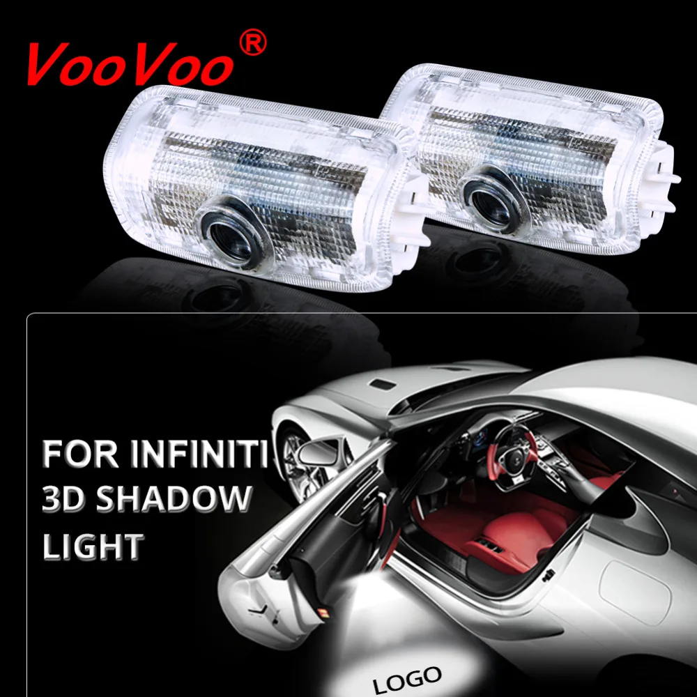 

2pcs Car Door Welcome LED Light Logo Projector Door Step Light Ghost Shadow Light For Infiniti FX35 FX37 G37 QX70 QX60 Q50 QX80