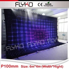 P10 6x4 м RGB полный Чехол белого цвета по индивидуальному заказу размер светодиодный свет ночного видения видео занавес