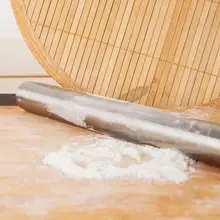 Скалка для помадки из нержавеющей стали для выпечки грубой глины ролик для пасты антипригарный пирог аксессуары LX5039