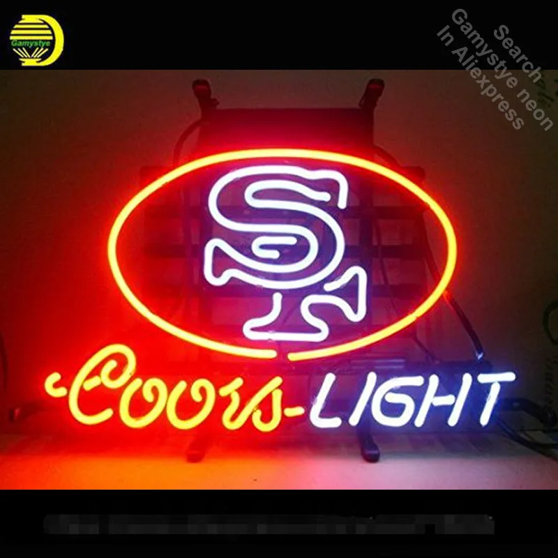 Неоновая вывеска для организаций и магазинов для CL пива 49 ers команда вывеска Coors клуба неоновых сигнал лампы пивной бар неоновая вывеска PUB СВЕТ ЗНАК стеклянная трубка знаковые рекламы свет