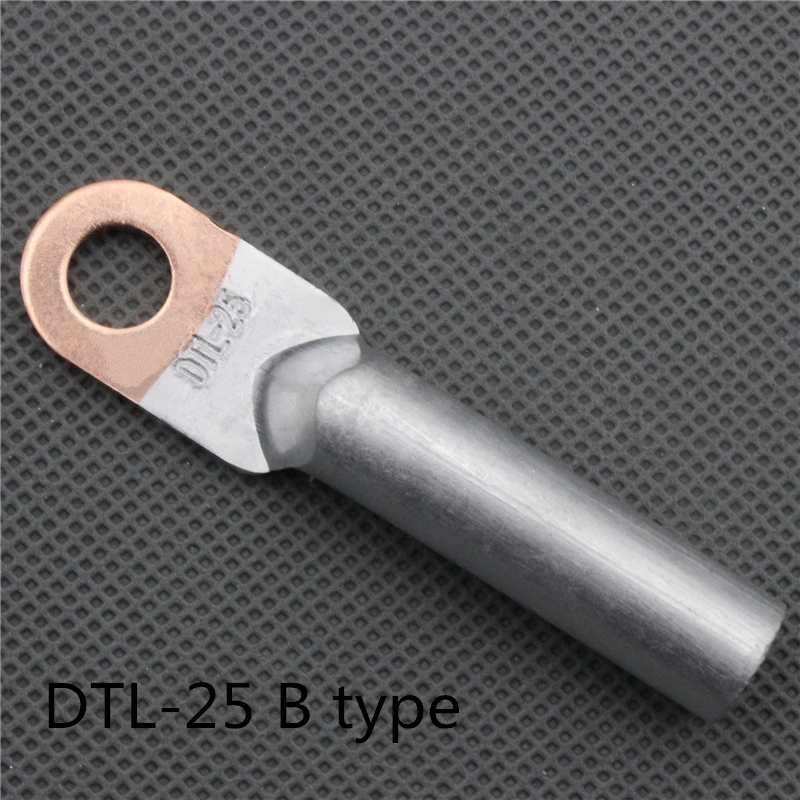 

1piece DTL-25 25mm2 Cable Lug Terminal Connector Copper Tone for 8.5mm Dia Bolt Electric power fittingsFactory standard B type