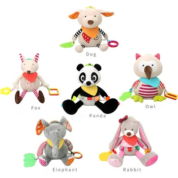 

Baby Stroller Hanging Doll Plush Appease Toy Rattles Teether Cartoon Animal Infant Toys FJ88
